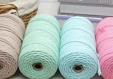 Corde de fil de coton coloré